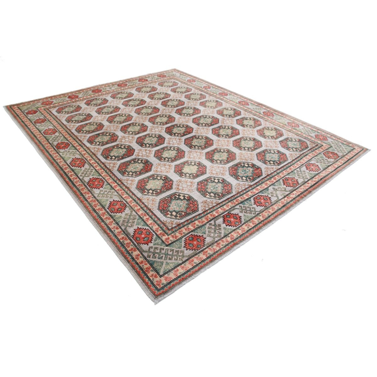 Revival 8x10 Handmade Double Knotted Washable Wool Rug - Colorful