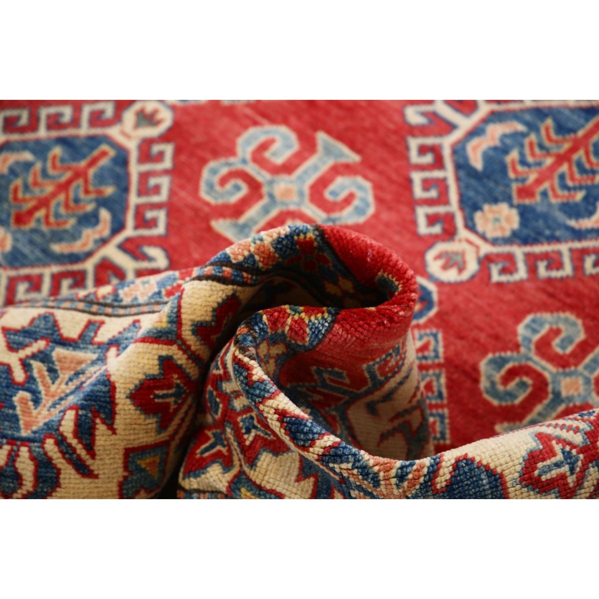 Kazak 7x9 Handmade Double Knotted Washable Wool Rug - Colorful