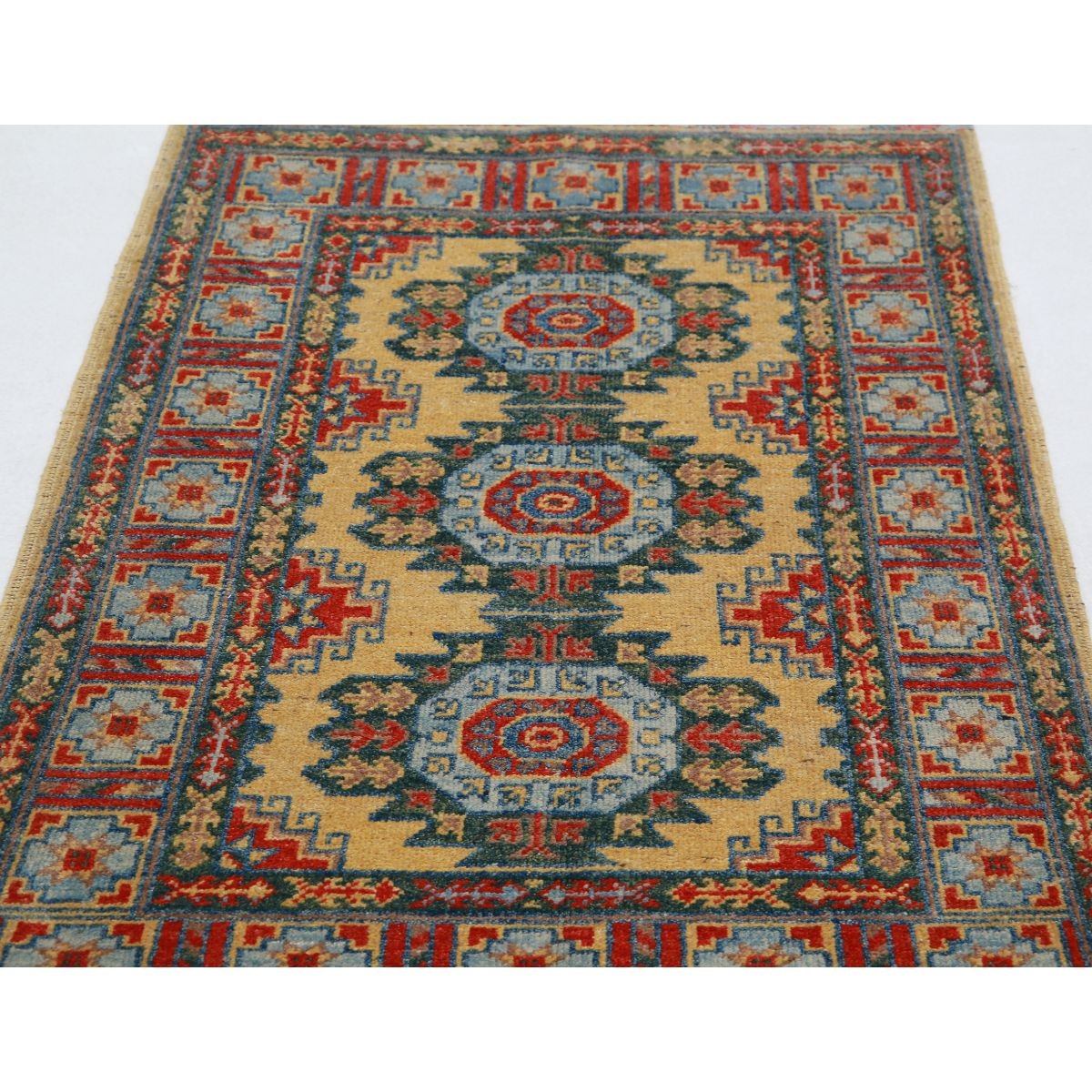 Revival 3x4 Handmade Double Knotted Washable Wool Rug - Colorful