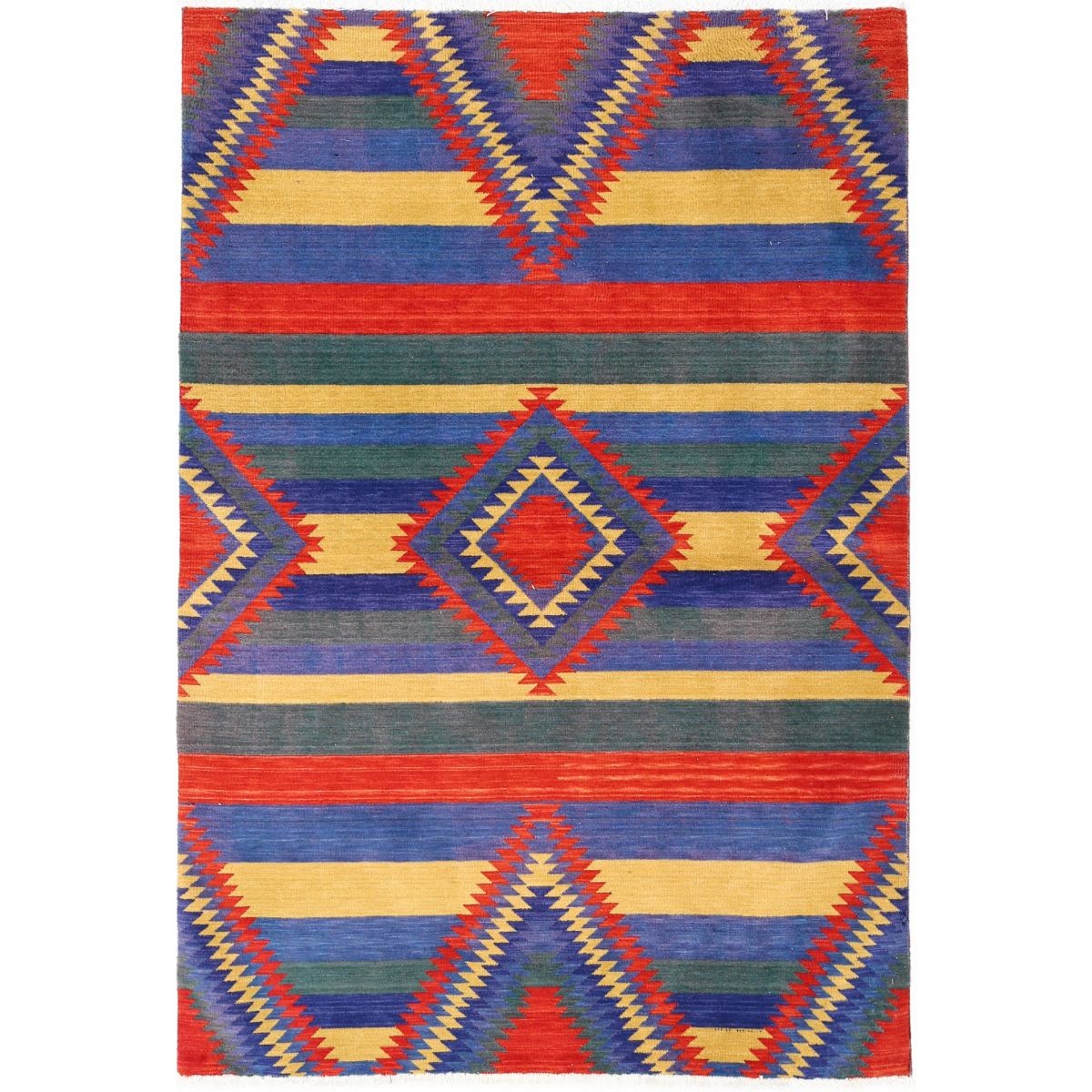 Dhanak 4x6 Machine-Made Washable Wool Rug - Colorful