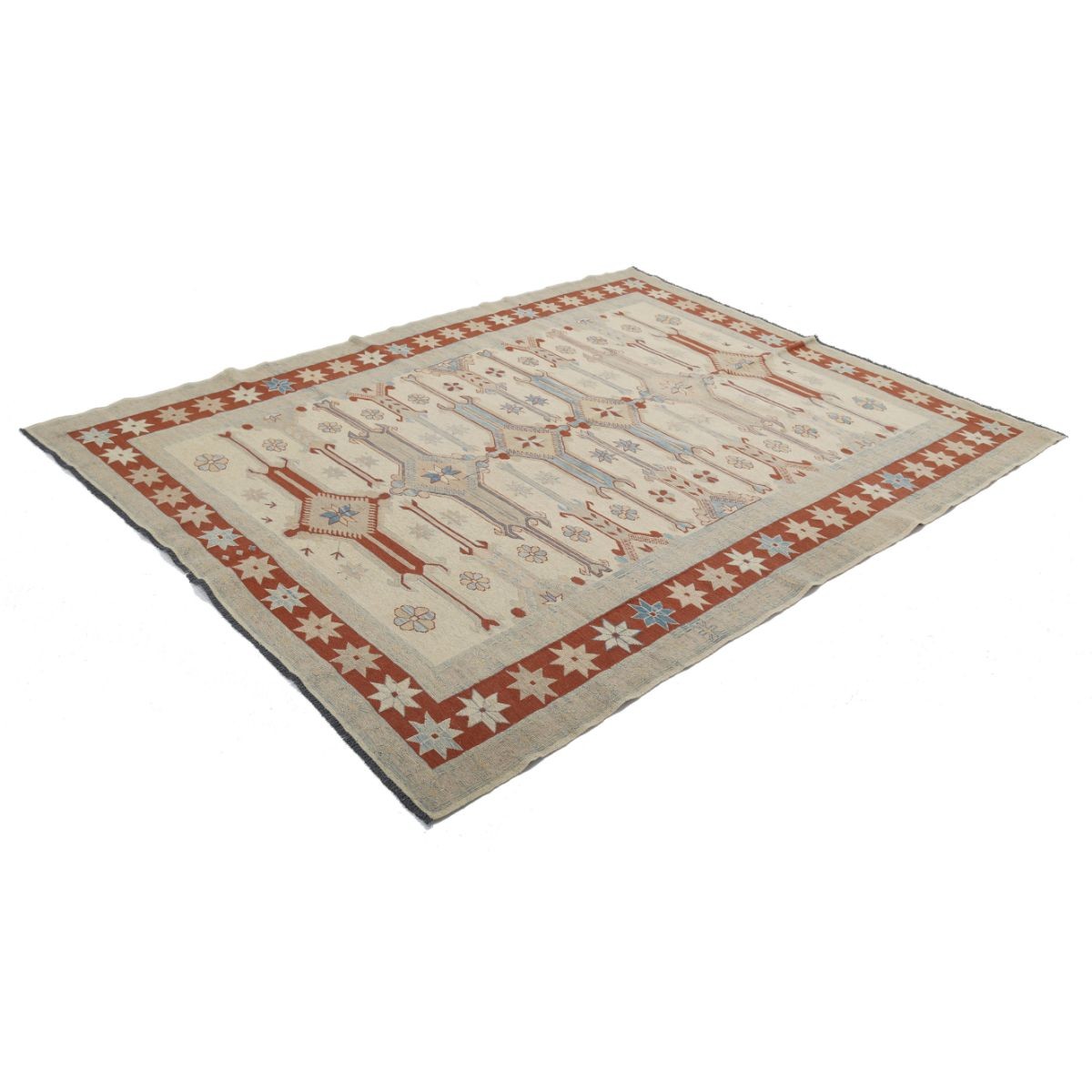 Sumak 6x8 Hand Woven Washable Wool Rug - Colorful
