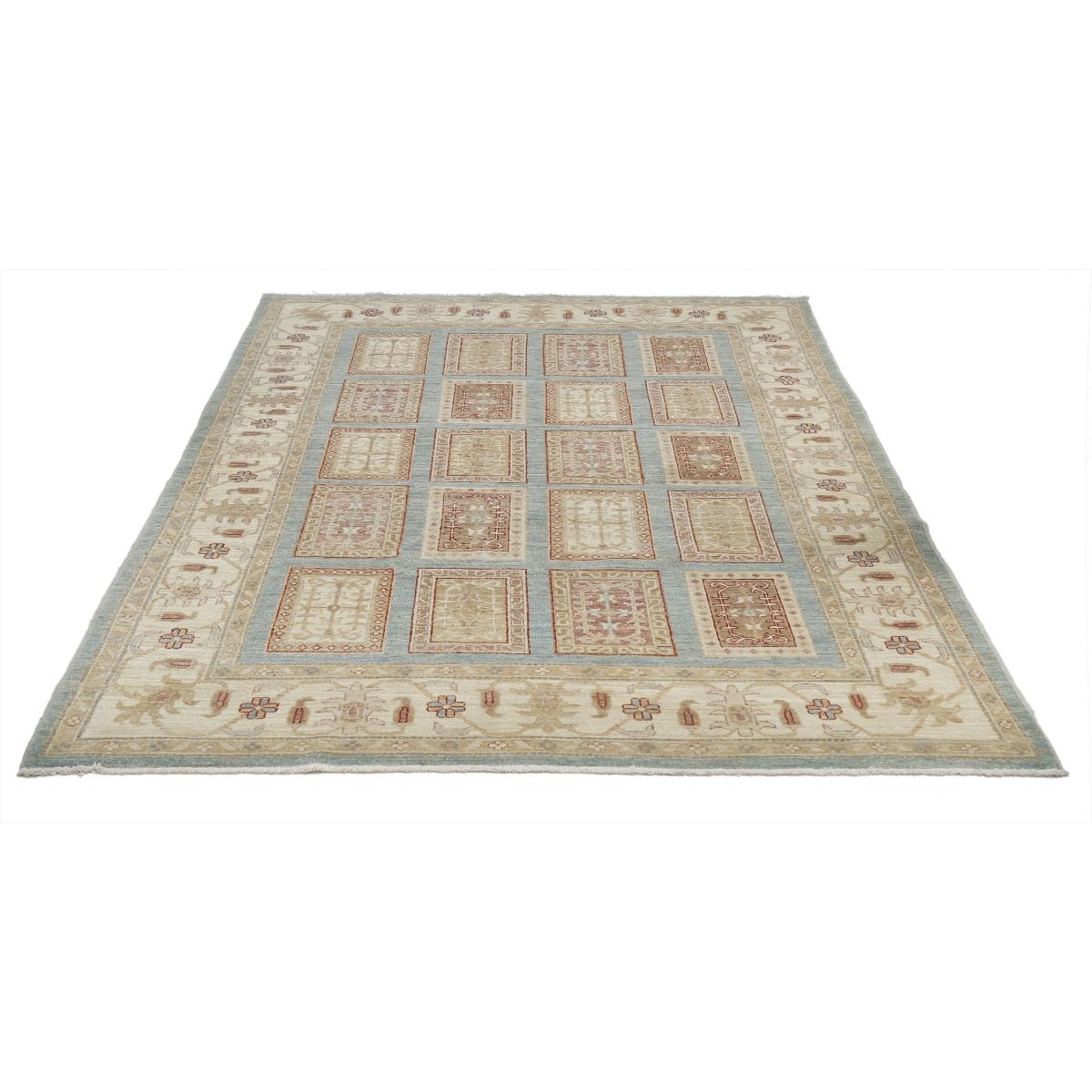 Bakhtiari 6x7 Handmade Double Knotted Washable Wool Rug - Soft Hues