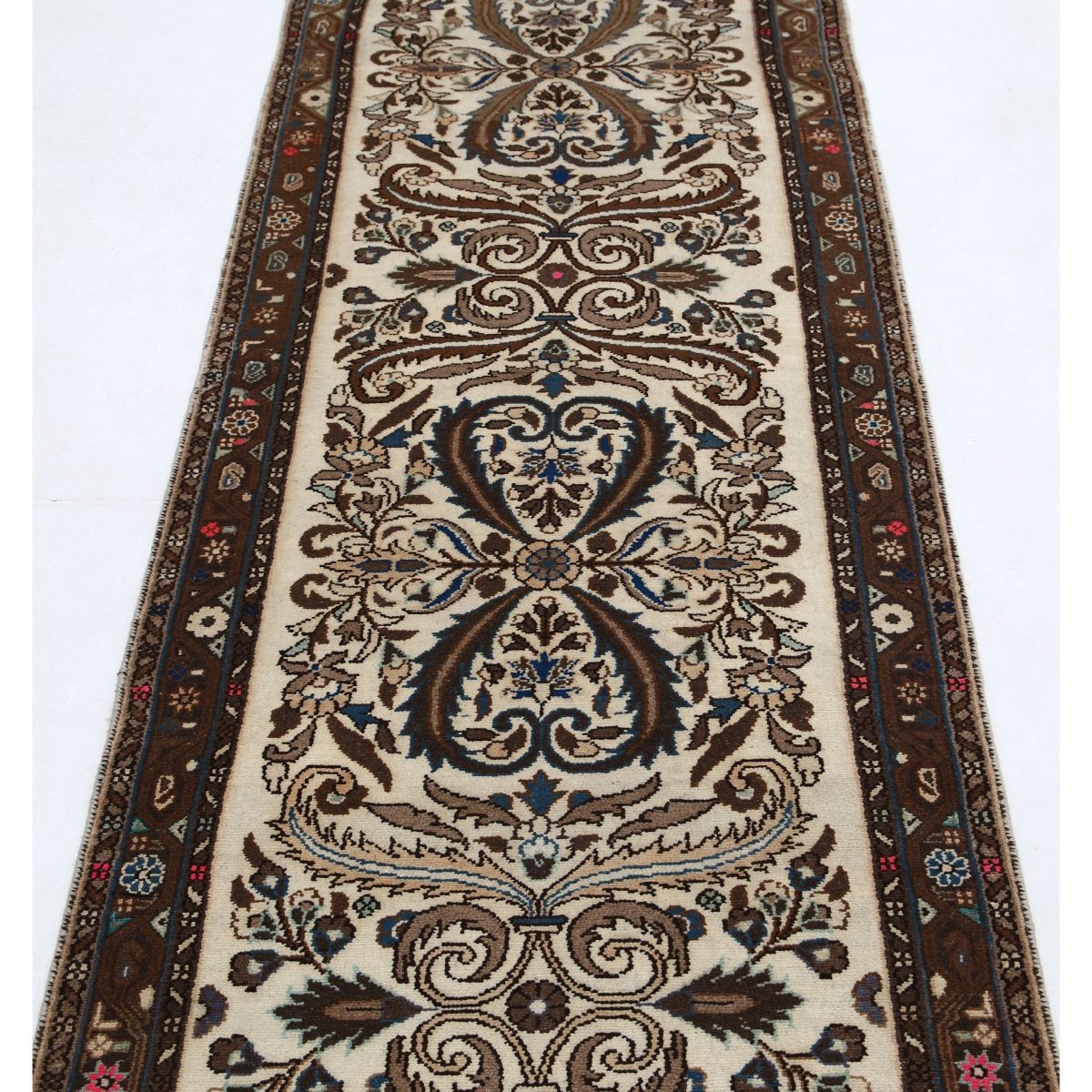 Vintage 3x8 Handmade Double Knotted Washable Wool Rug - Soft Hues