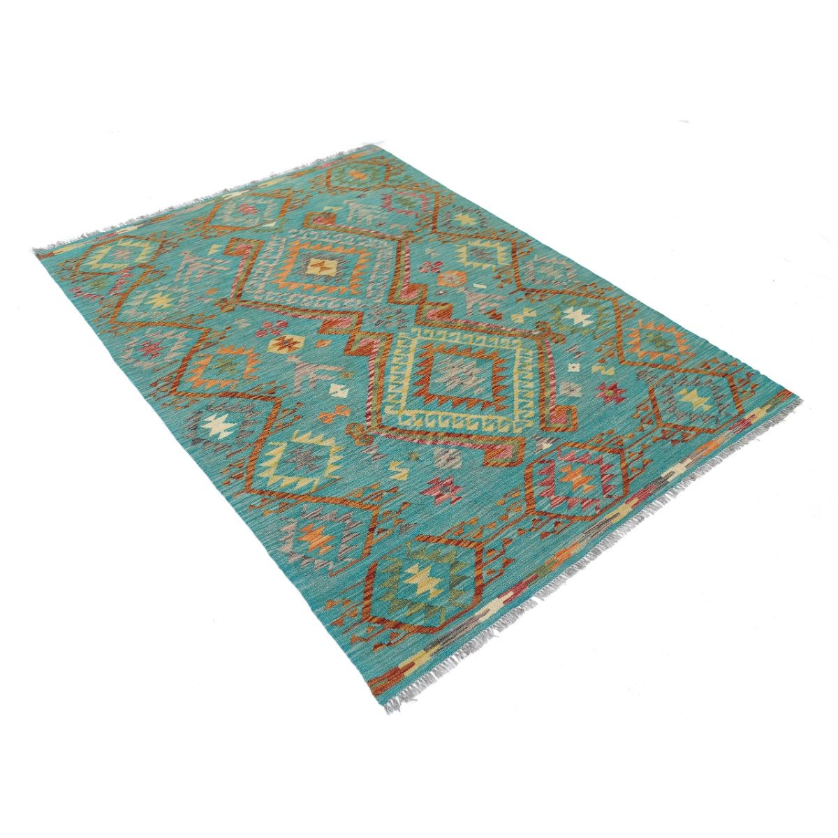 Maimana 5x7 Hand Woven Washable Wool Rug - Colorful