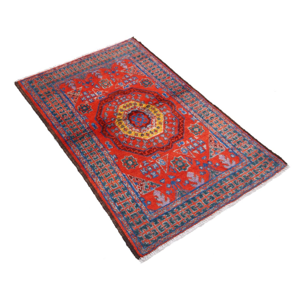 Revival 3x4 Handmade Double Knotted Washable Wool Rug - Colorful