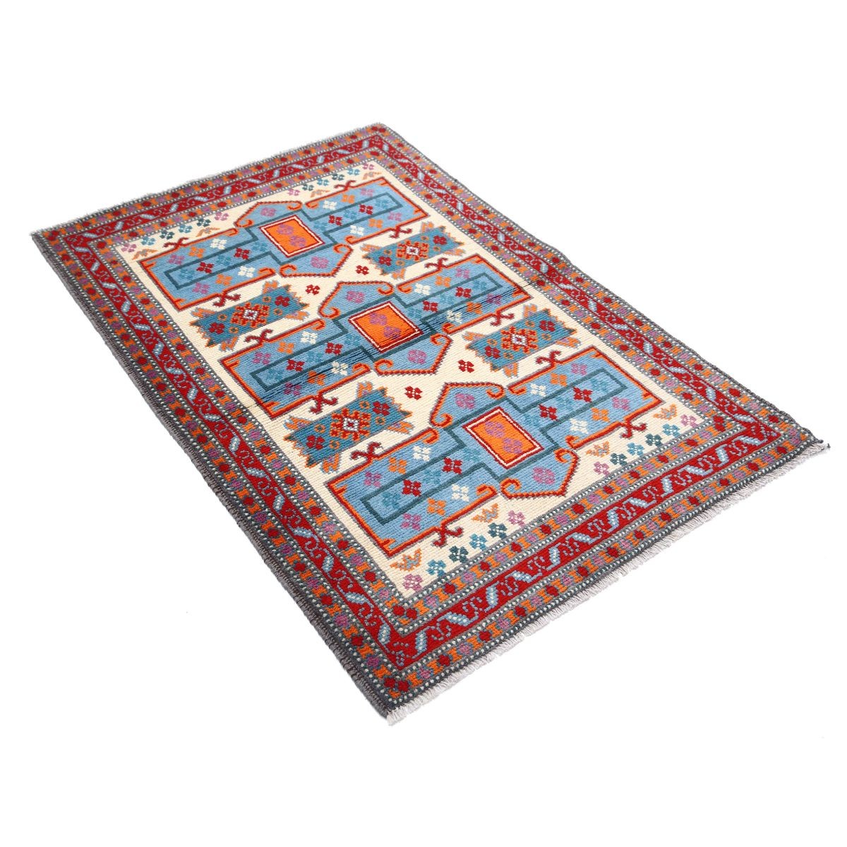 Revival 3x5 Handmade Double Knotted Washable Wool Rug - Colorful