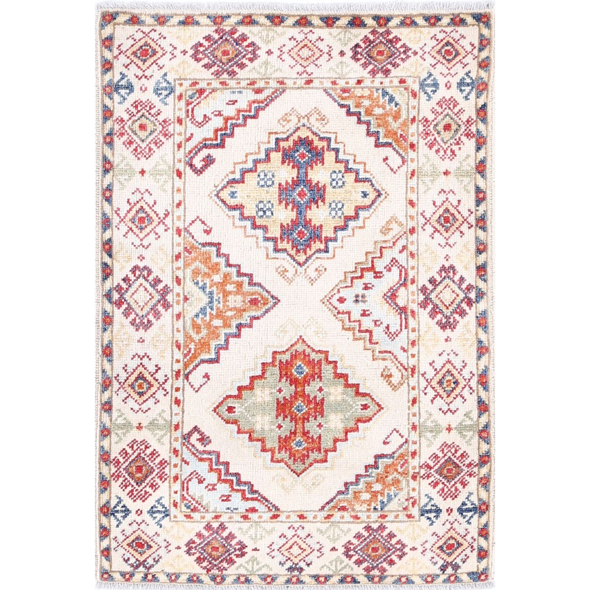 Revival 2x3 Handmade Double Knotted Washable Wool Rug - Colorful