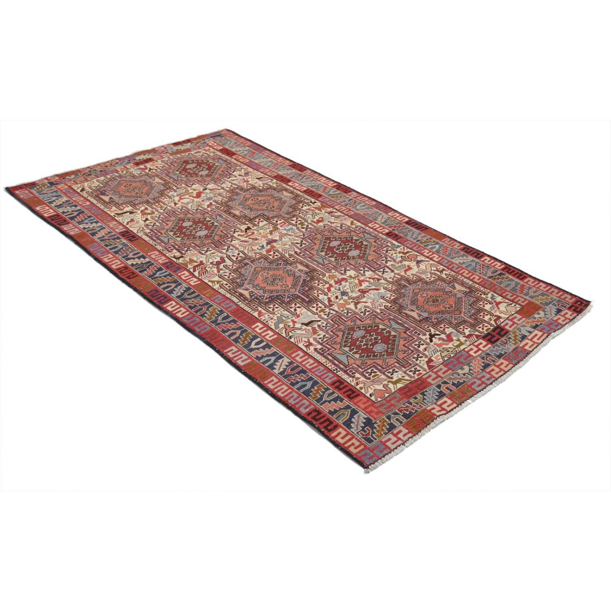 Silki 4x7 Hand Woven Washable Silk Rug - Colorful