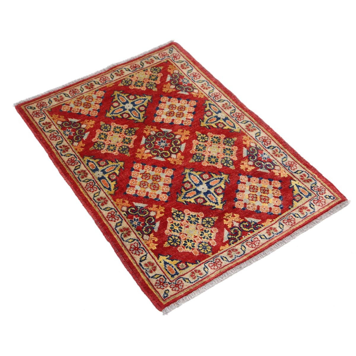 Revival 2x3 Handmade Double Knotted Washable Wool Rug - Colorful