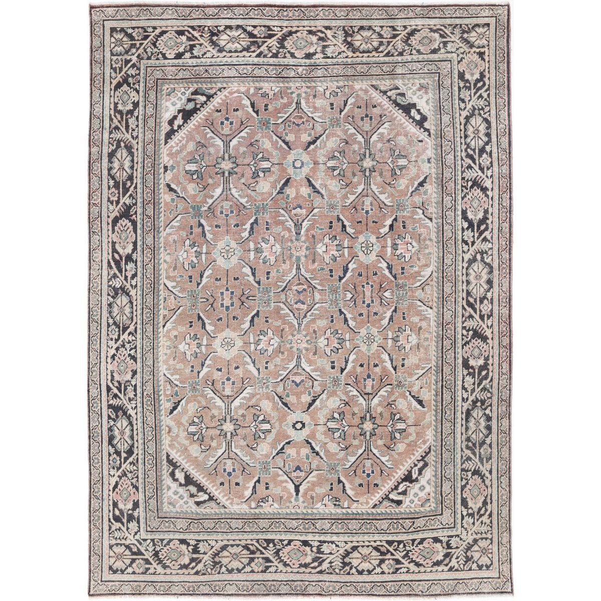 Vintage 8x11 Handmade Double Knotted Washable Wool Rug - Soft Hues