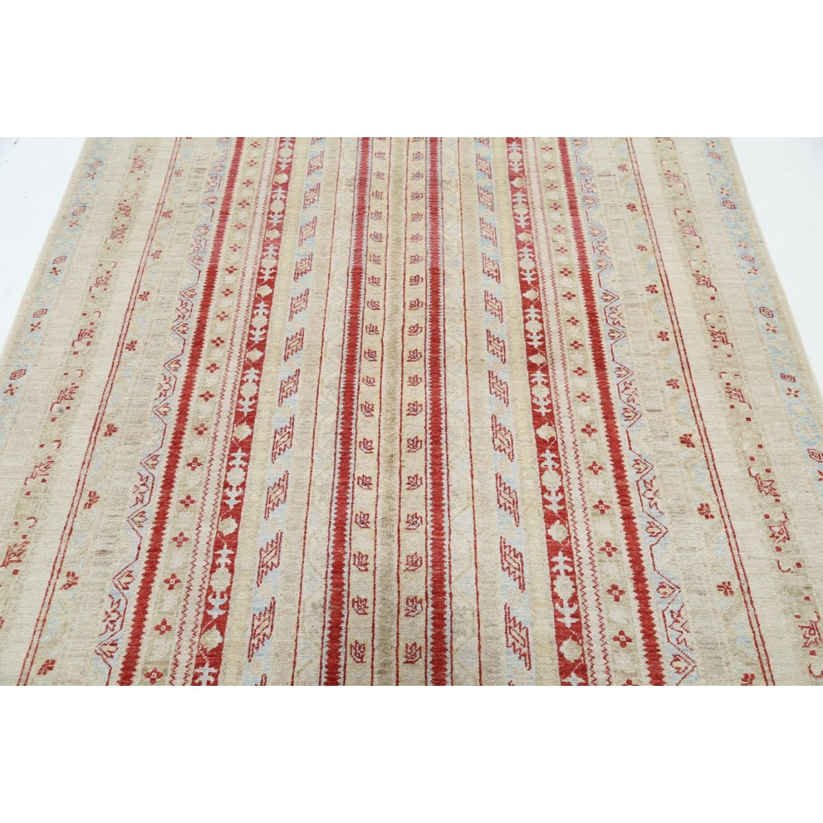 Shaal 6x8 Handmade Double Knotted Washable Wool Rug - Soft Hues