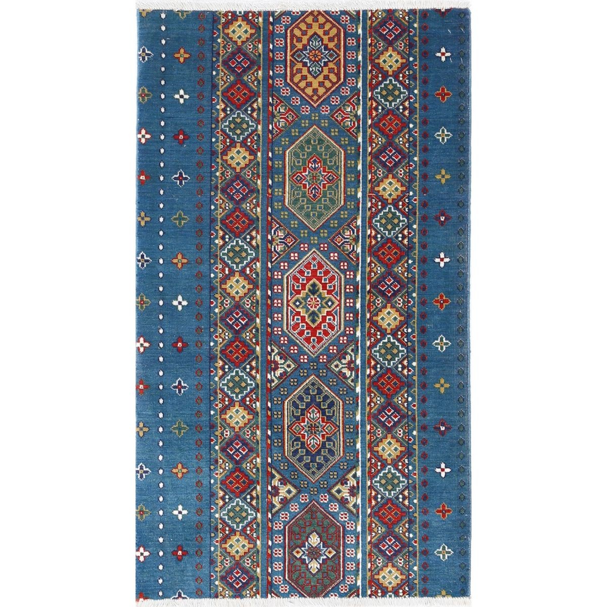 Gulshan 2x4 Machine-Made Washable Wool Rug - Colorful