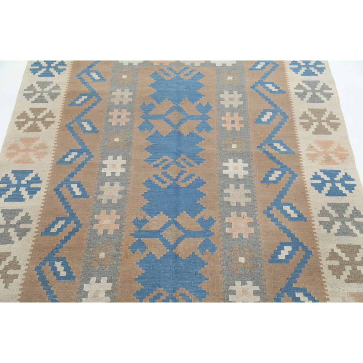 Kafkaas 5x7 Hand Woven Washable Wool Rug - Soft Hues
