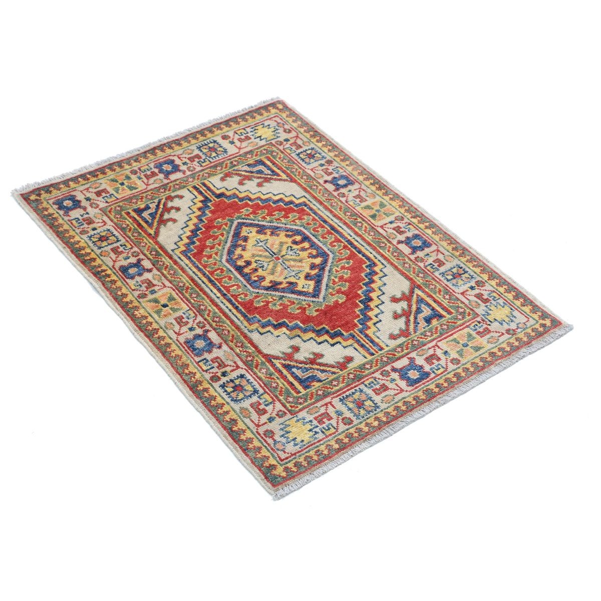Revival 2x3 Handmade Double Knotted Washable Wool Rug - Colorful