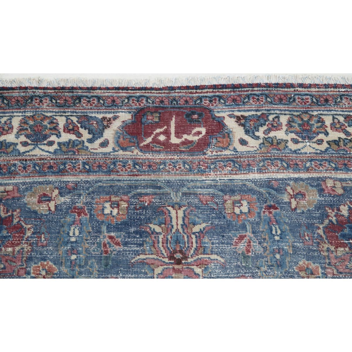Vintage 13x14 Handmade Double Knotted Washable Wool Rug - Soft Hues - Square