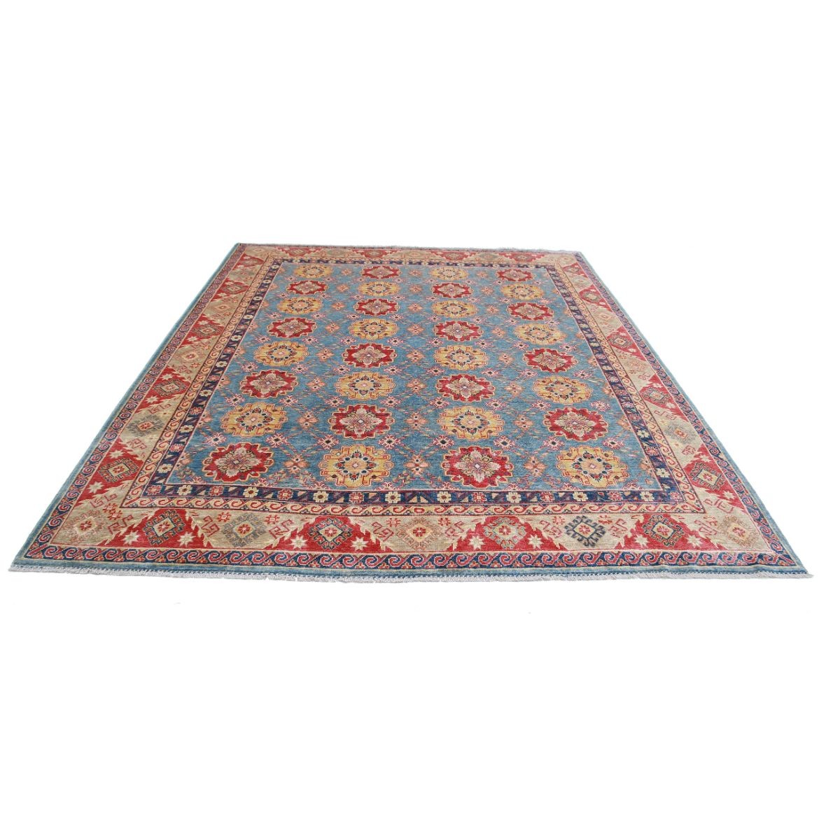 Revival 8x10 Handmade Double Knotted Washable Wool Rug - Colorful