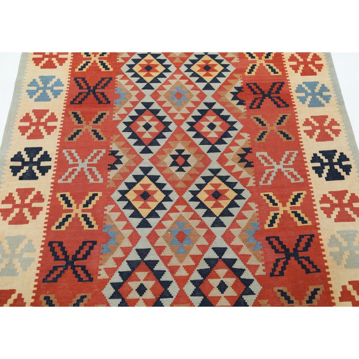 Kafkaas 5x7 Hand Woven Washable Wool Rug - Colorful