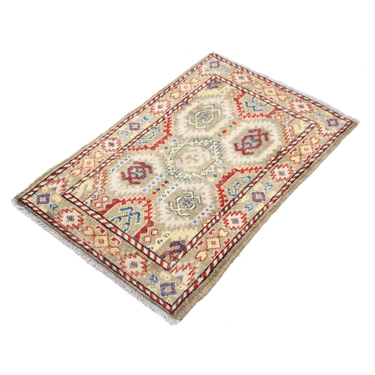 Revival 2x3 Handmade Double Knotted Washable Wool Rug - Colorful