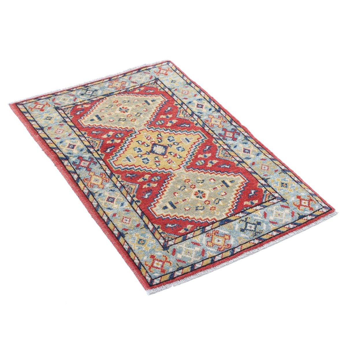 Revival 2x3 Handmade Double Knotted Washable Wool Rug - Colorful
