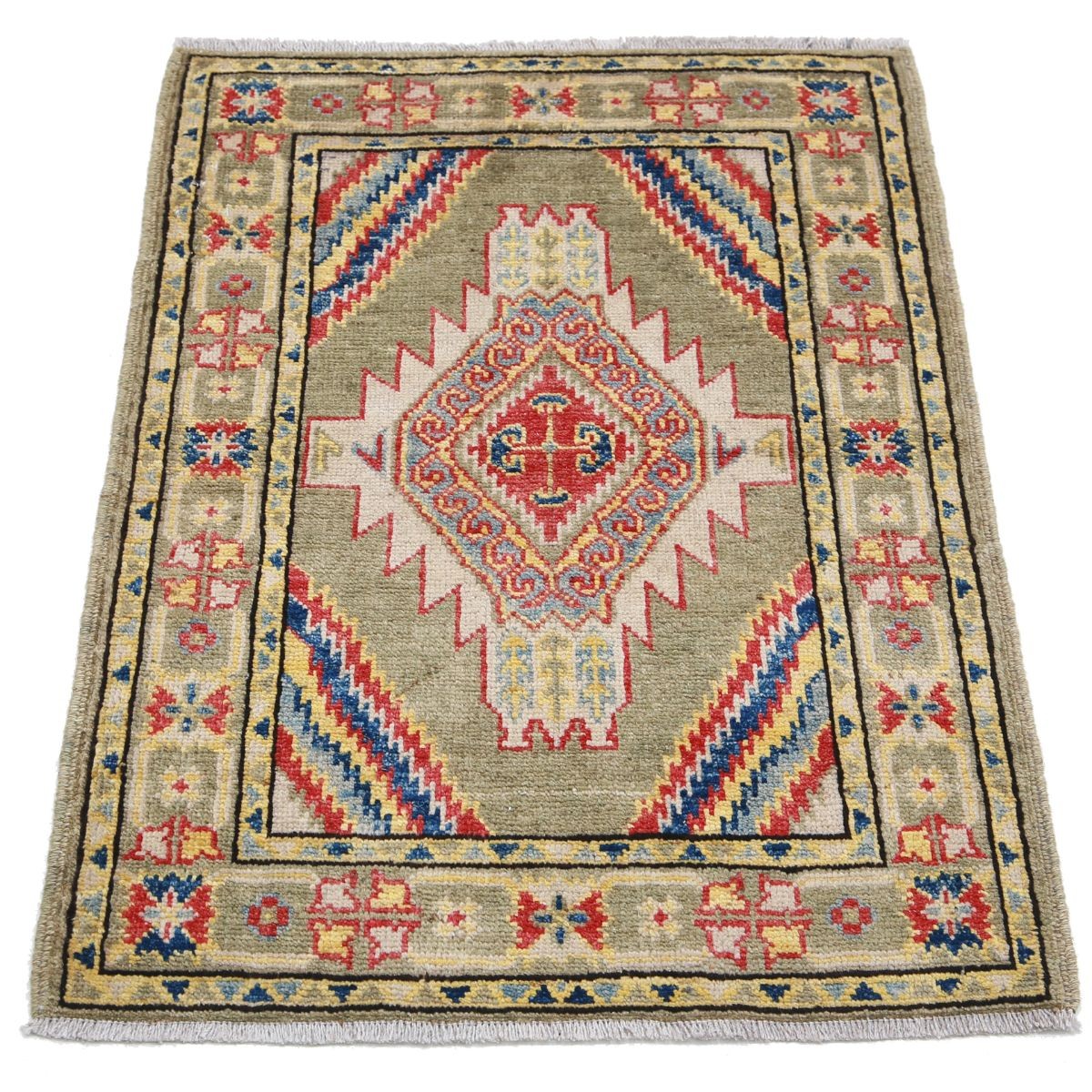 Revival 2x3 Handmade Double Knotted Washable Wool Rug - Colorful