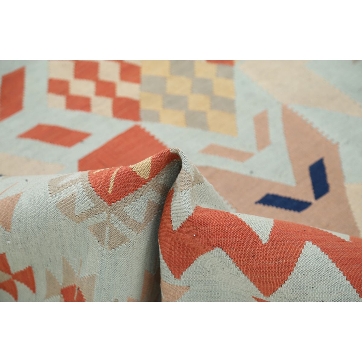 Kafkaas 5x7 Hand Woven Washable Wool Rug - Colorful