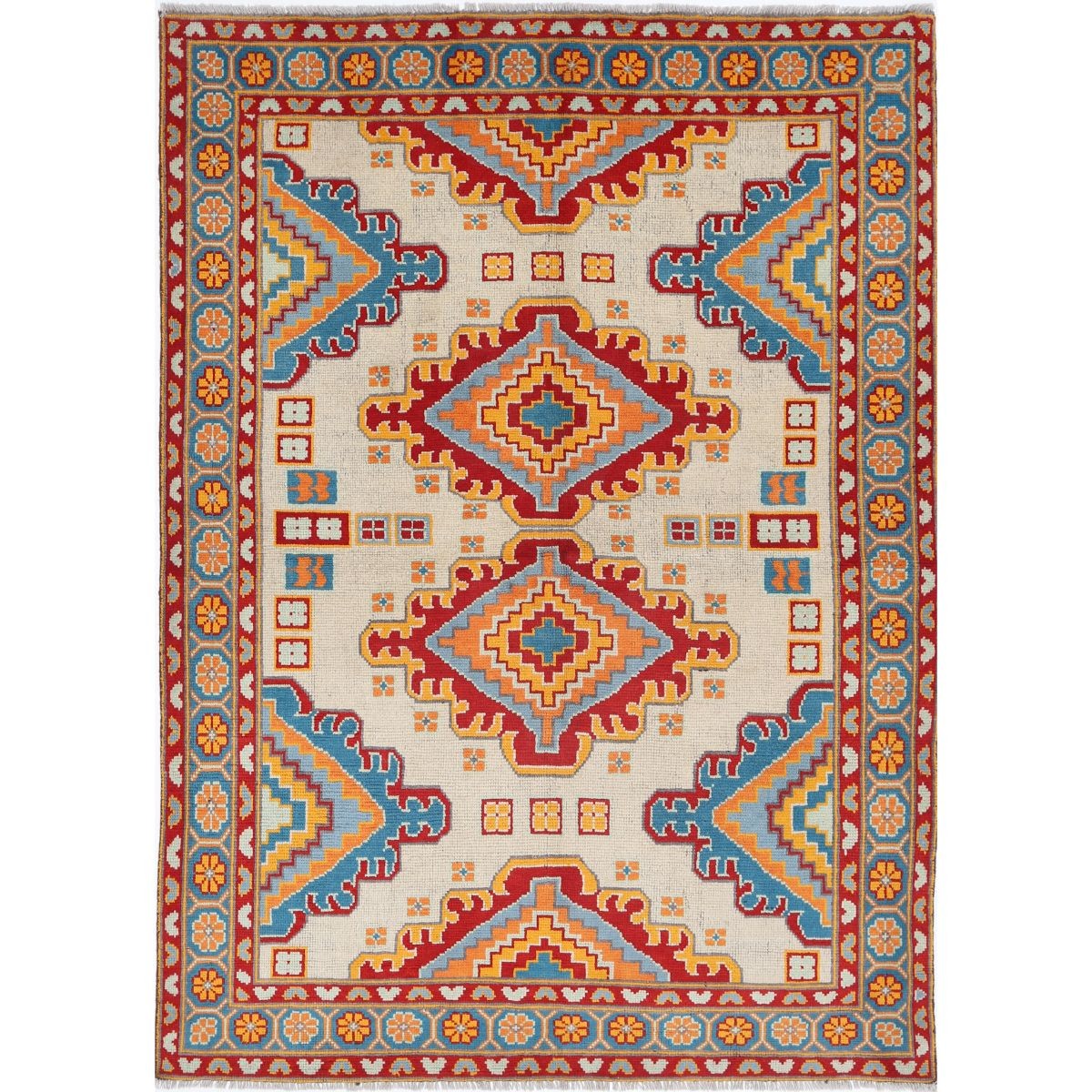 Revival 6x8 Handmade Double Knotted Washable Wool Rug - Colorful