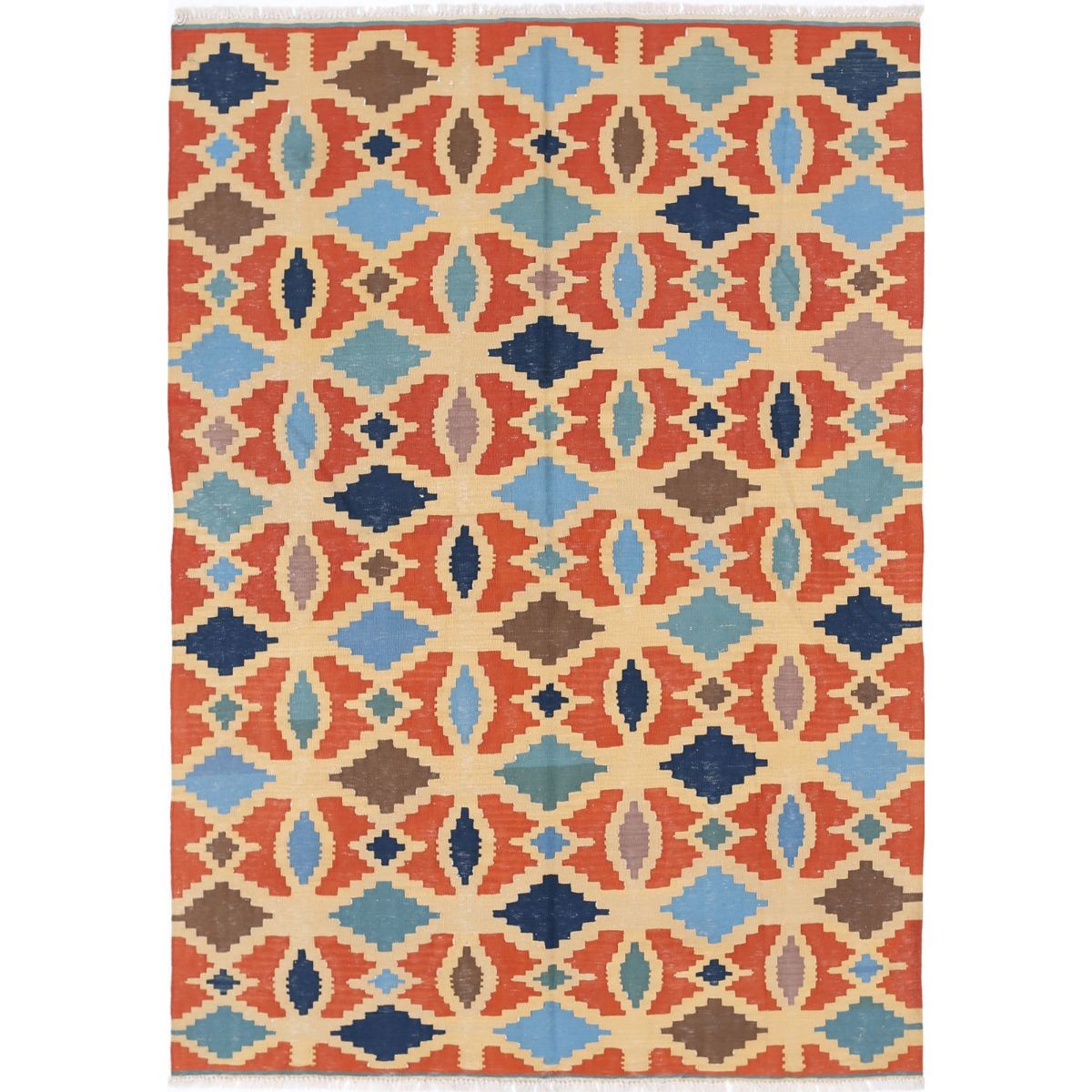 Kafkaas 5x7 Hand Woven Washable Wool Rug - Colorful