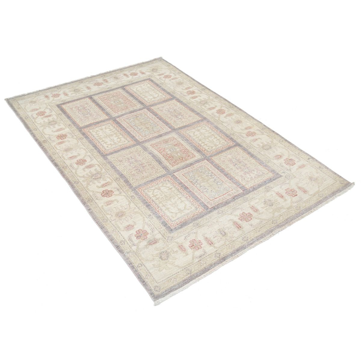 Bakhtiari 4x6 Handmade Double Knotted Washable Wool Rug - Soft Hues