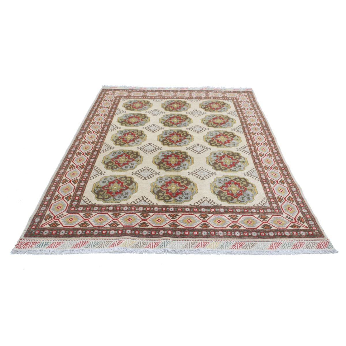 Revival 6x8 Handmade Double Knotted Washable Wool Rug - Colorful
