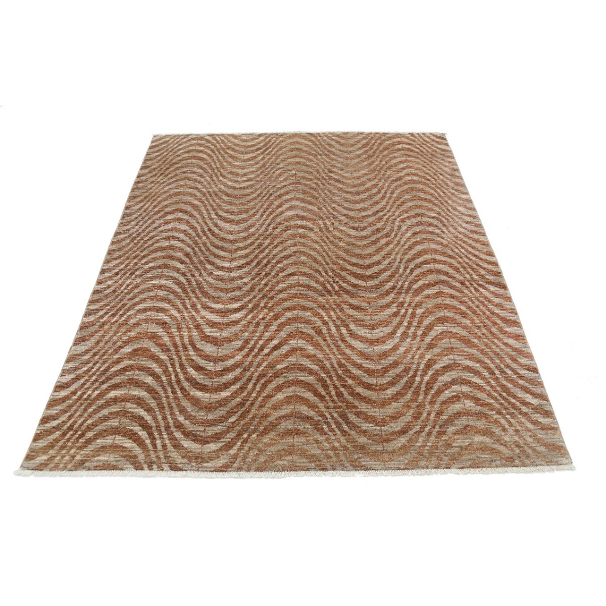 Modcar 5x6 Handmade Double Knotted Washable Wool Rug - Colorful