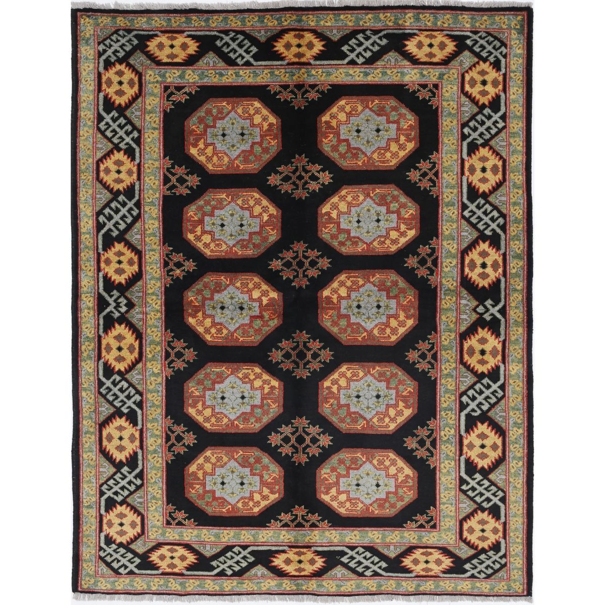 Revival 5x7 Handmade Double Knotted Washable Wool Rug - Colorful