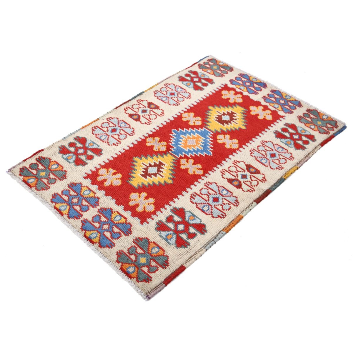 Revival 3x4 Handmade Double Knotted Washable Wool Rug - Colorful