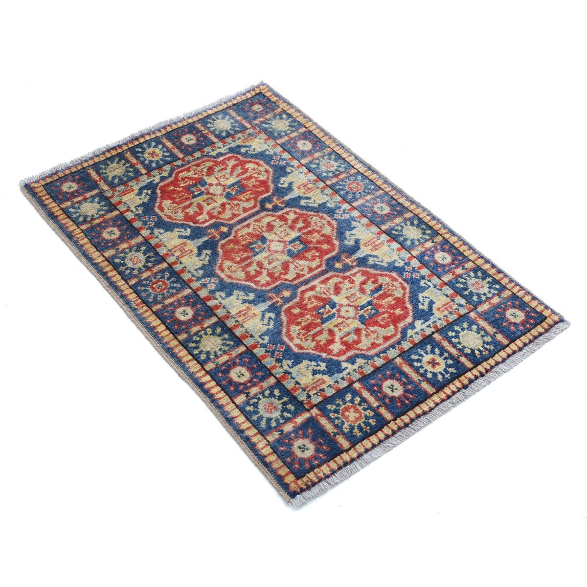 Revival 2x3 Handmade Double Knotted Washable Wool Rug - Colorful