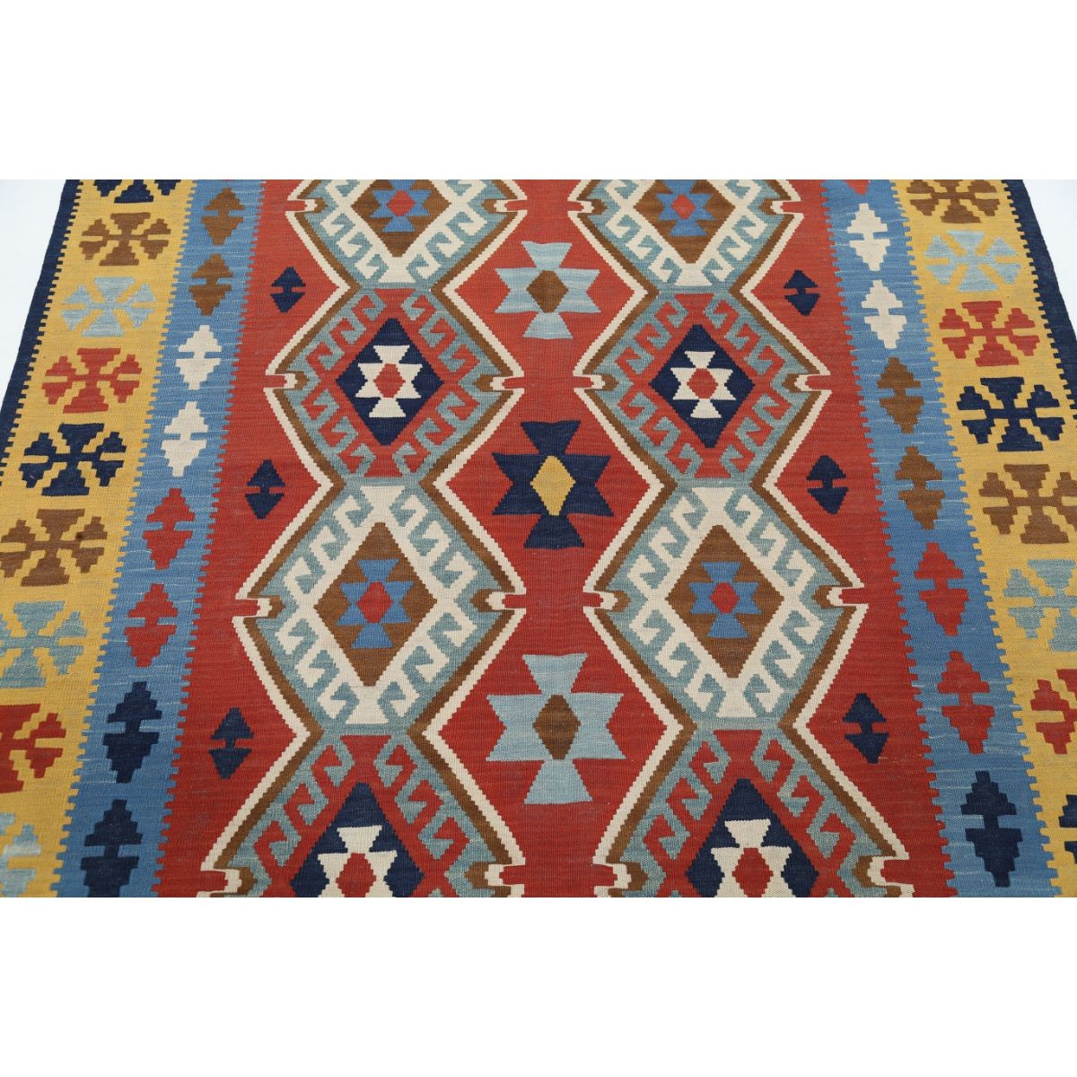 Kafkaas 5x7 Hand Woven Washable Wool Rug - Colorful
