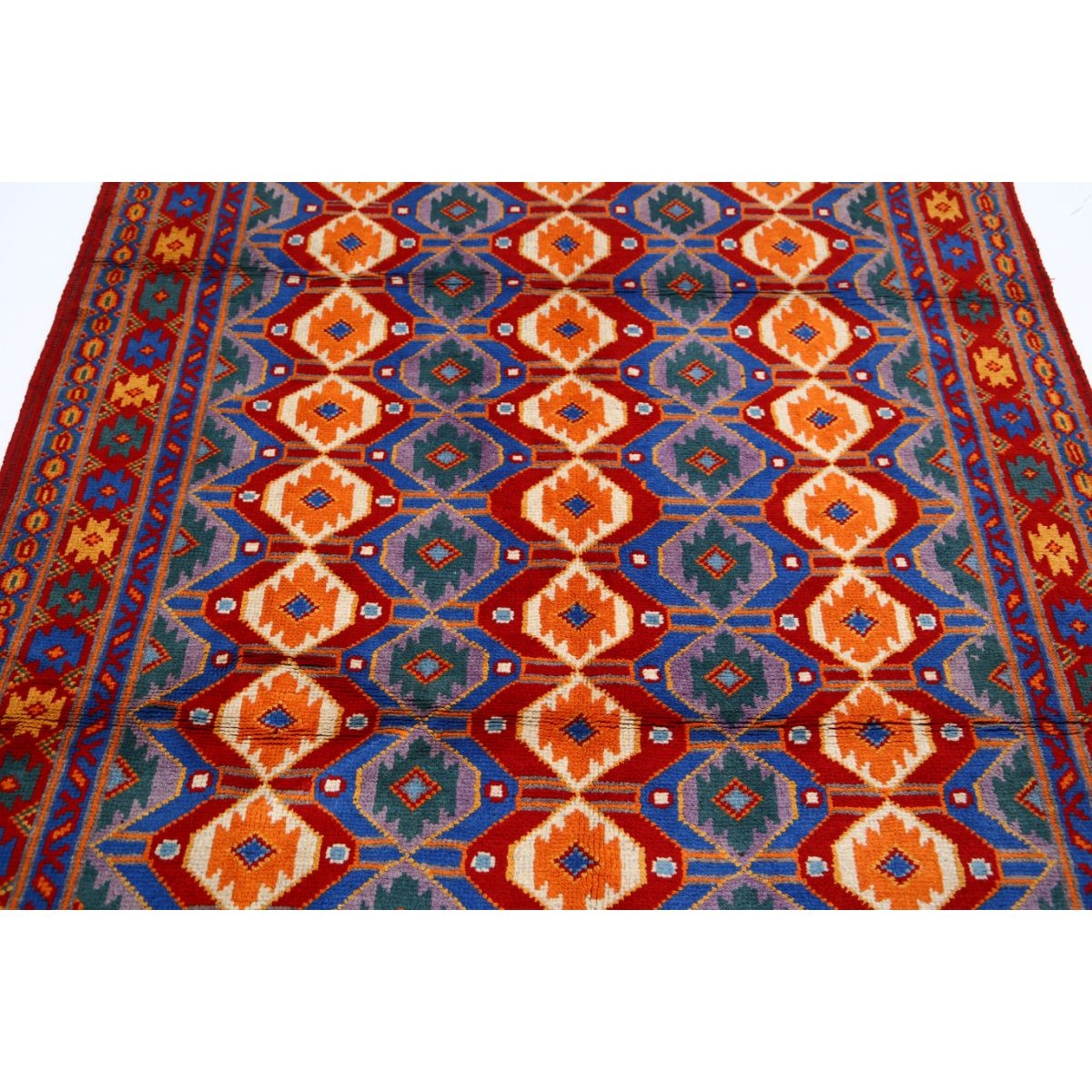 Revival 5x7 Handmade Double Knotted Washable Wool Rug - Colorful
