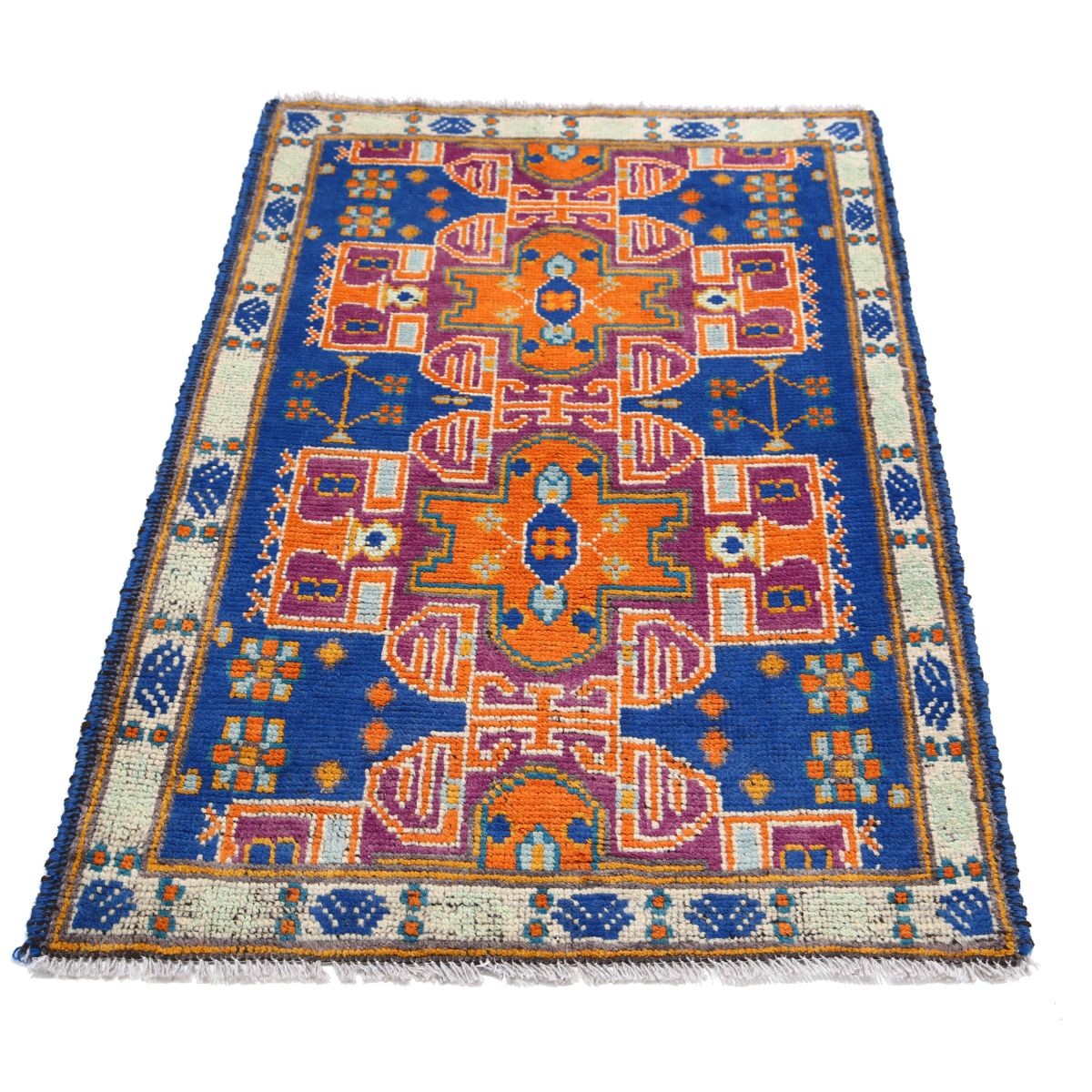 Revival 3x4 Handmade Double Knotted Washable Wool Rug - Colorful