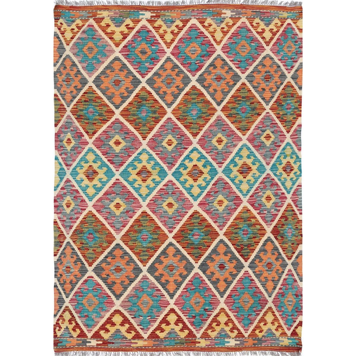 Maimana 4x6 Hand Woven Washable Wool Rug - Colorful
