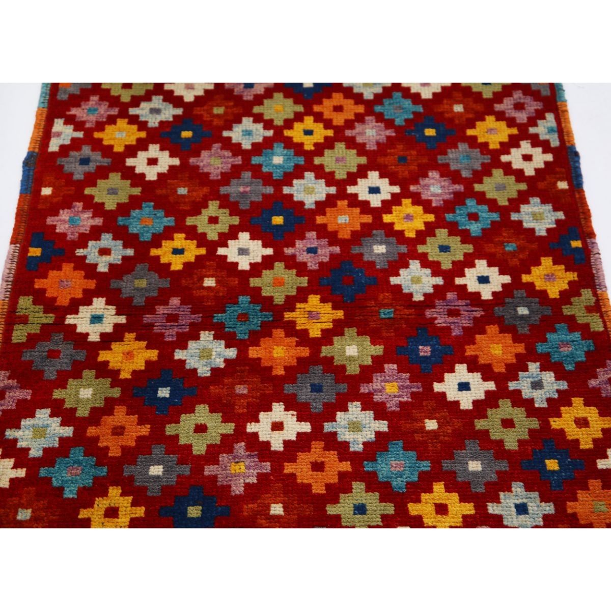 Revival 3x4 Handmade Double Knotted Washable Wool Rug - Colorful