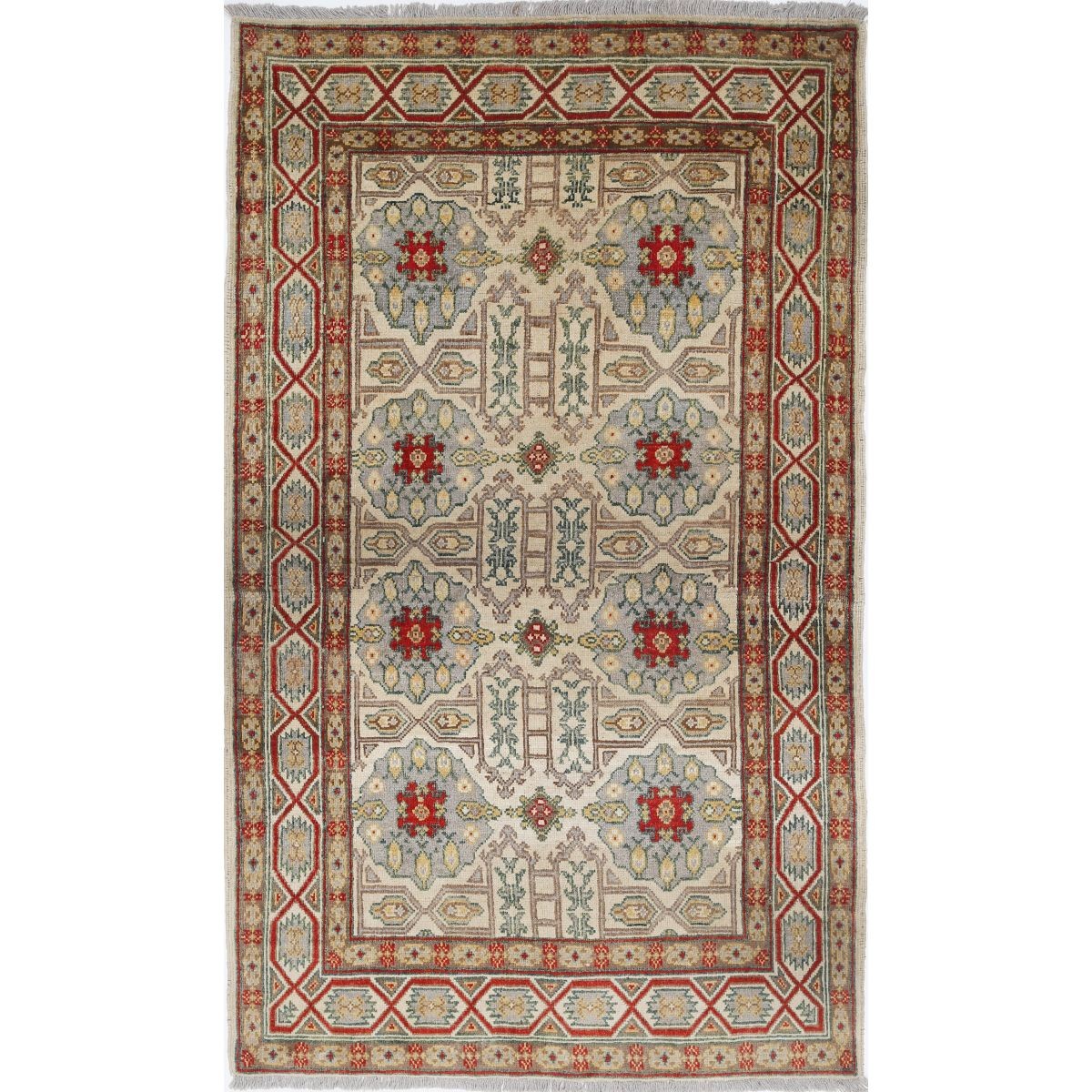 Revival 4x7 Handmade Double Knotted Washable Wool Rug - Colorful
