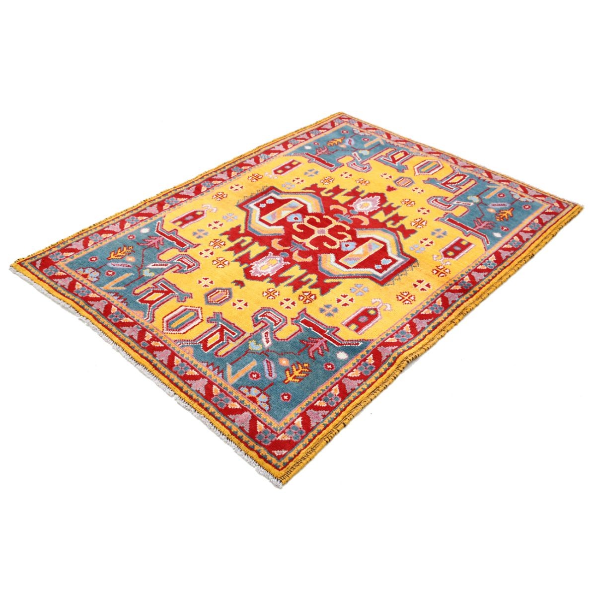 Revival 4x6 Handmade Double Knotted Washable Wool Rug - Colorful