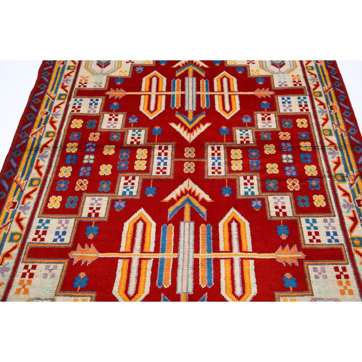 Revival 5x6 Handmade Double Knotted Washable Wool Rug - Colorful