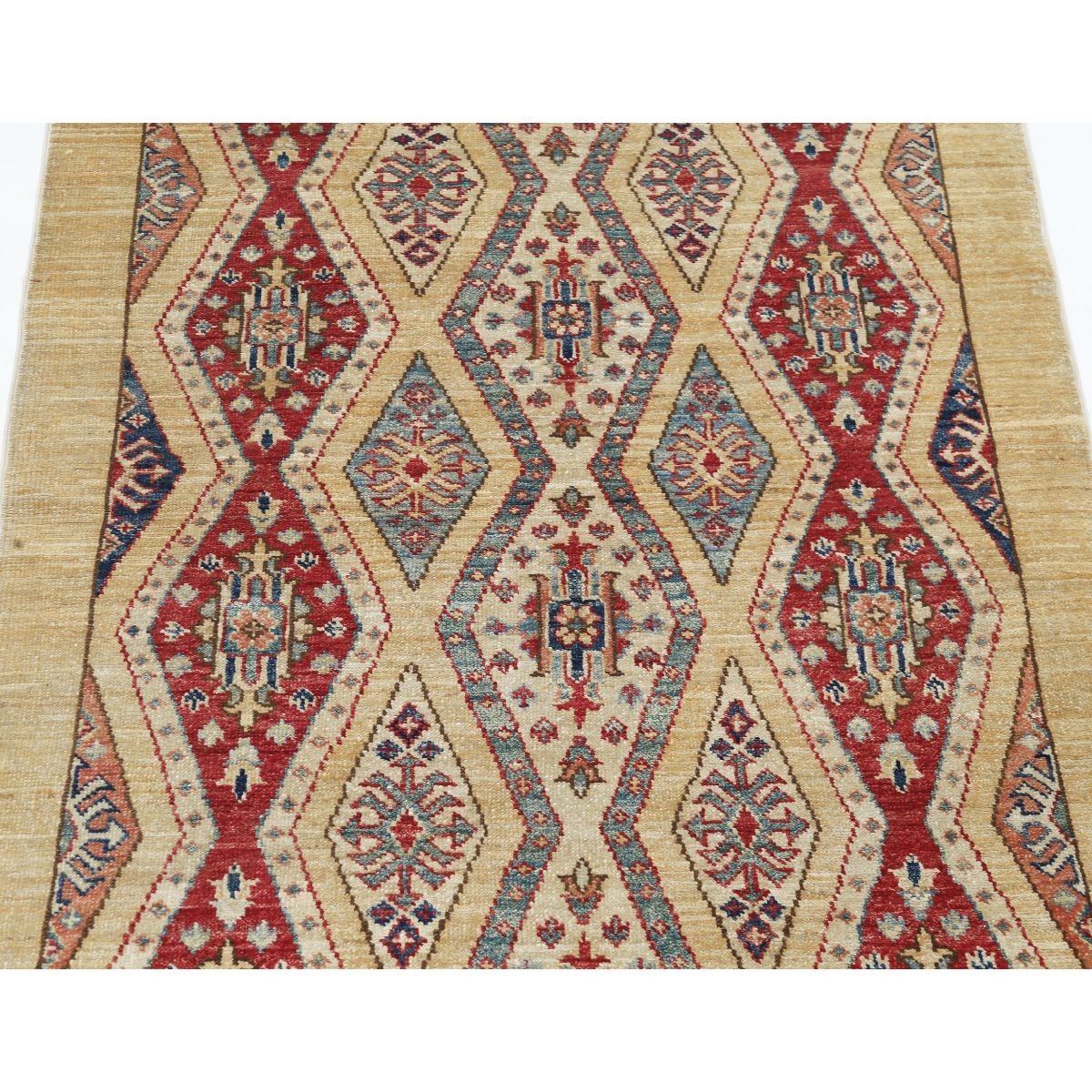 Kazak 3x5 Handmade Double Knotted Washable Wool Rug - Colorful