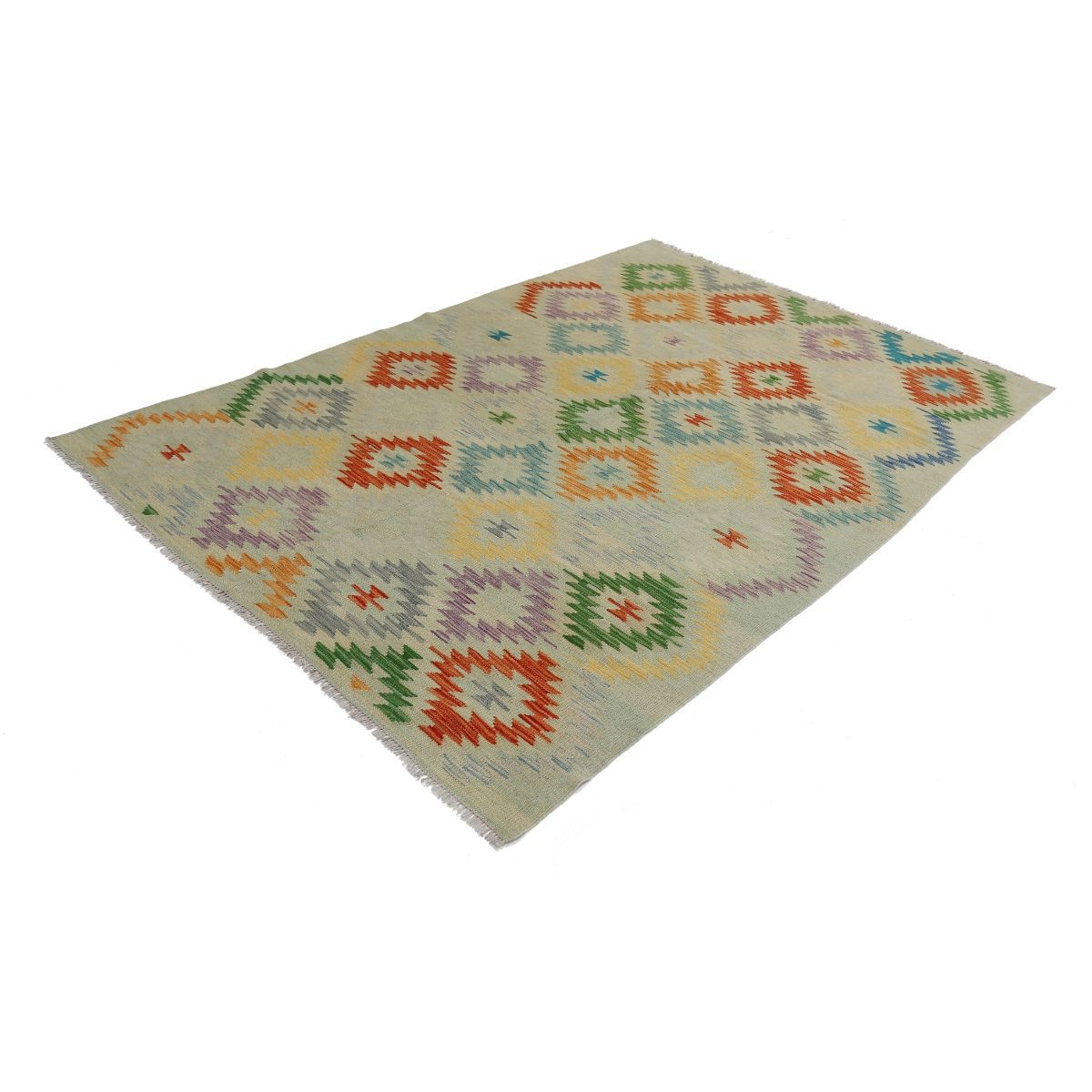 Maimana 6x8 Hand Woven Washable Wool Rug - Colorful