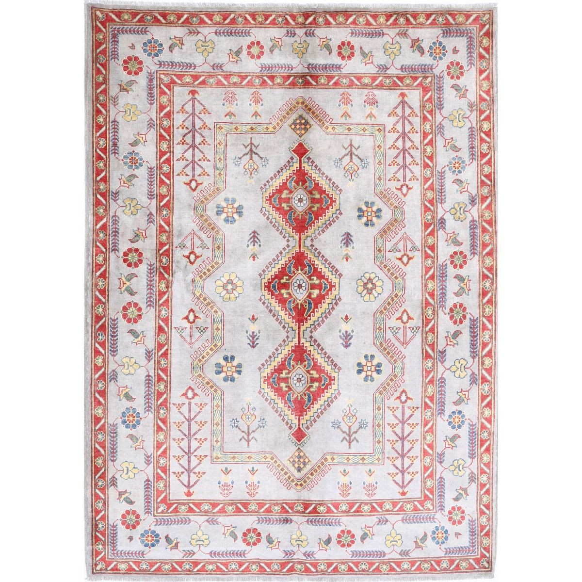 Revival 5x8 Handmade Double Knotted Washable Wool Rug - Colorful