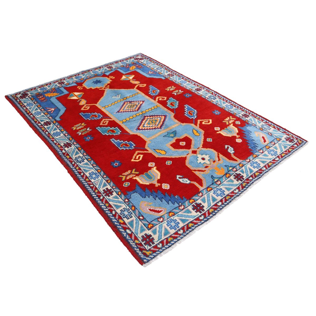 Revival 5x7 Handmade Double Knotted Washable Wool Rug - Colorful