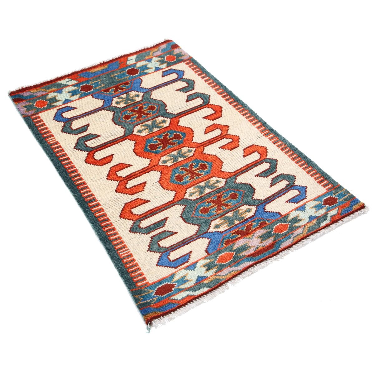 Revival 3x4 Handmade Double Knotted Washable Wool Rug - Colorful
