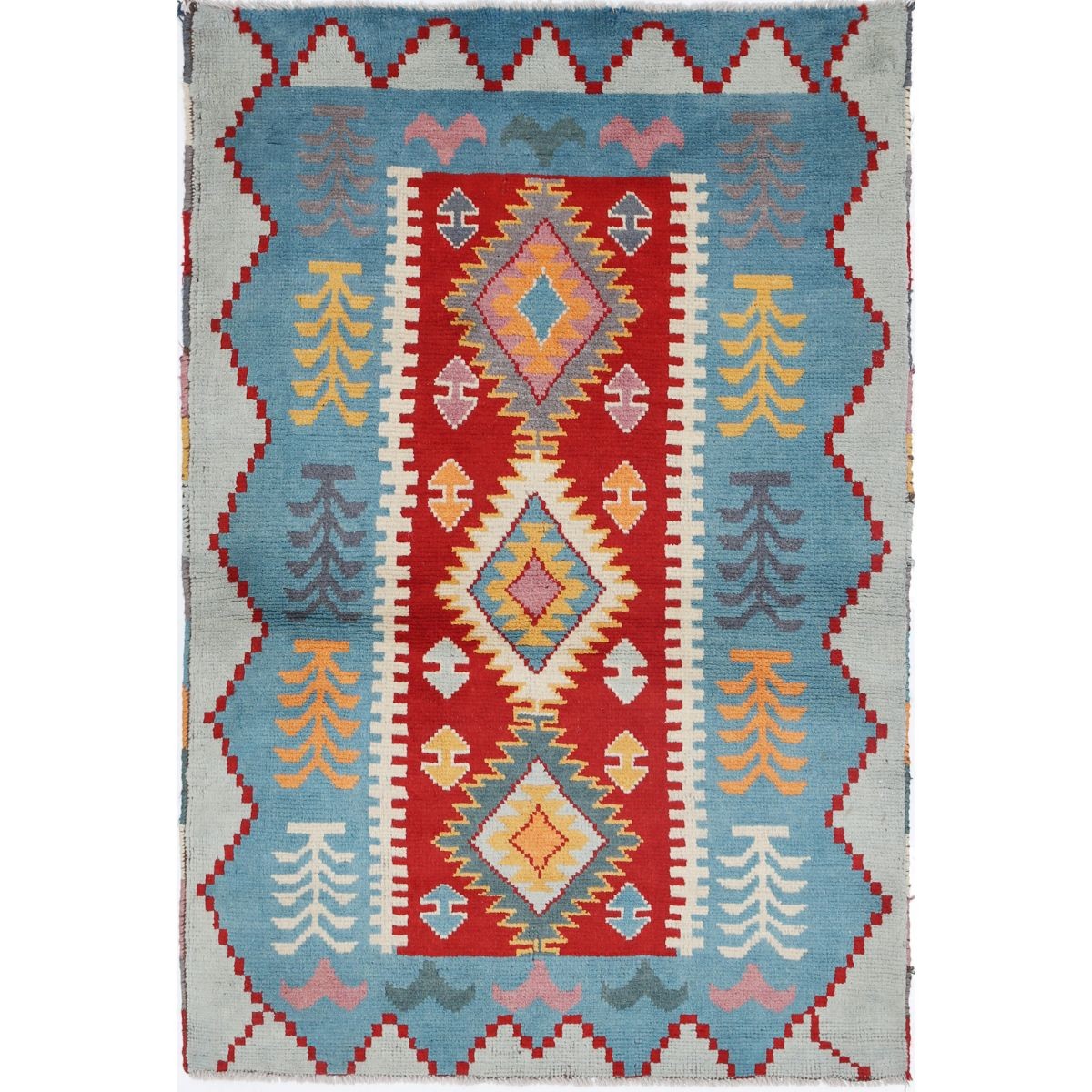 Revival 3x5 Handmade Double Knotted Washable Wool Rug - Colorful