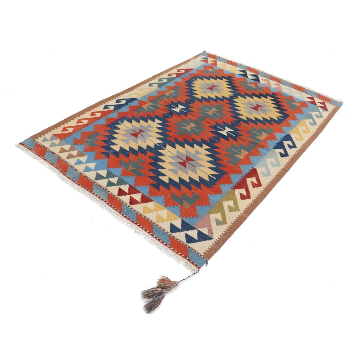Kafkaas 5x7 Hand Woven Washable Wool Rug - Colorful