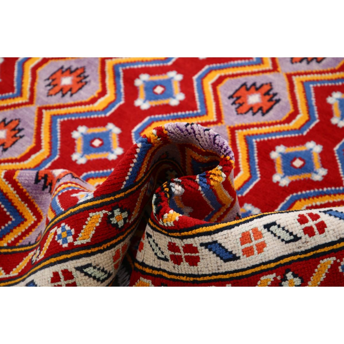 Revival 5x7 Handmade Double Knotted Washable Wool Rug - Colorful