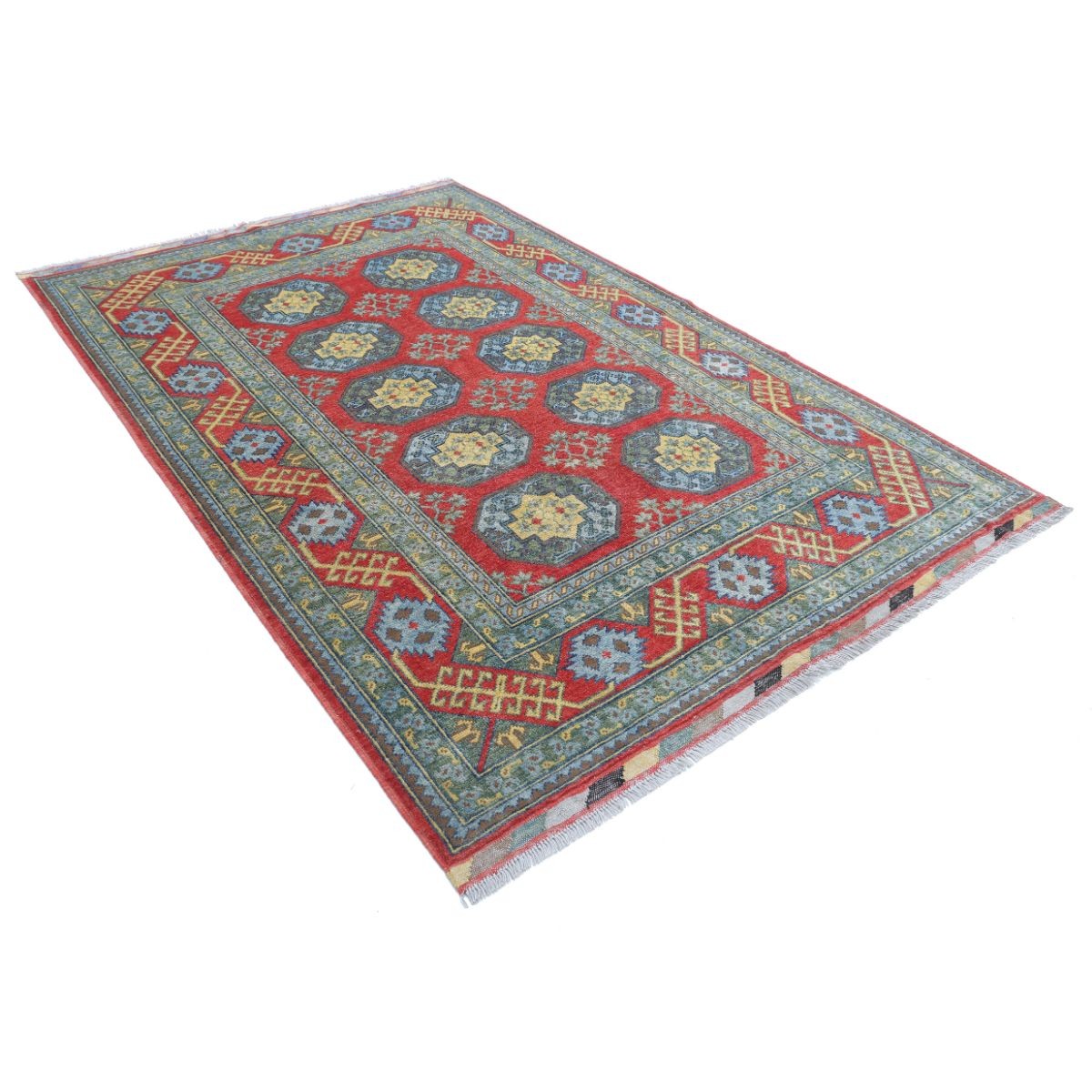 Revival 6x8 Handmade Double Knotted Washable Wool Rug - Colorful